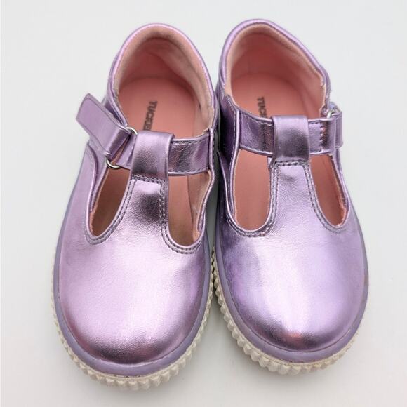 Tucker + Tate Tabitha Mary Jane Flat Girls Metallic Purple Size US10M EU27 - Picture 10 of 11